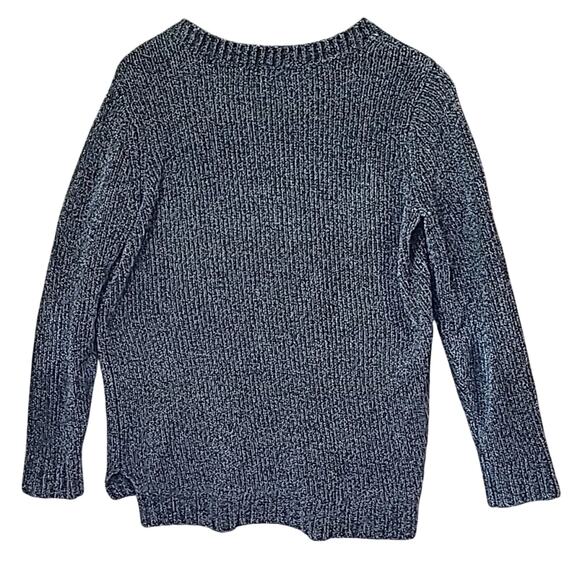 Orvis Chenille V-Neck Pullover Sweater Women’s Large Blue Long Sleeve Tunic - Picture 2 of 7